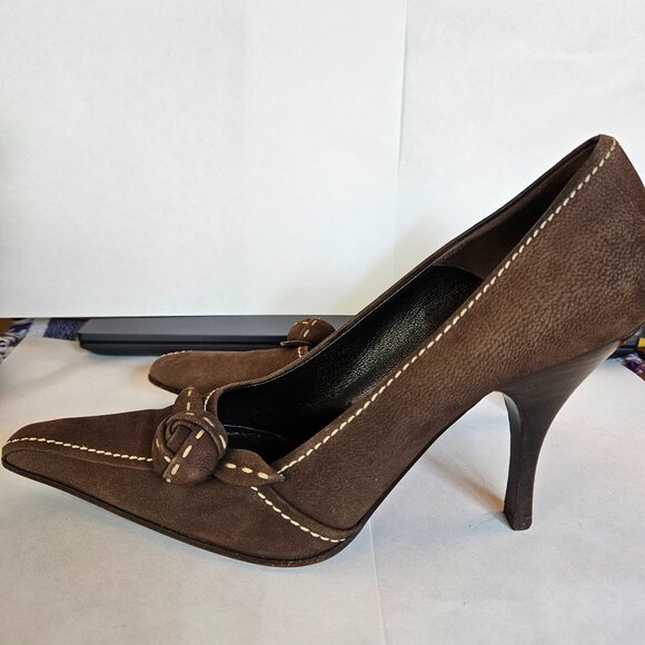 Prada Brown Suede Pumps - Picture 1 of 3